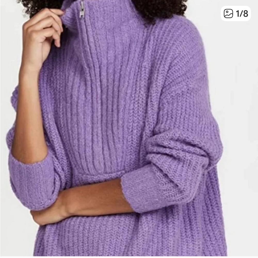 ALC Everette Half Zip Alpaca Sweater Purple